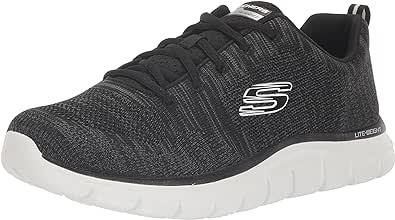 Skechers Sport Women's Women's Track Sneaker, Black/White=BKW, 6.5