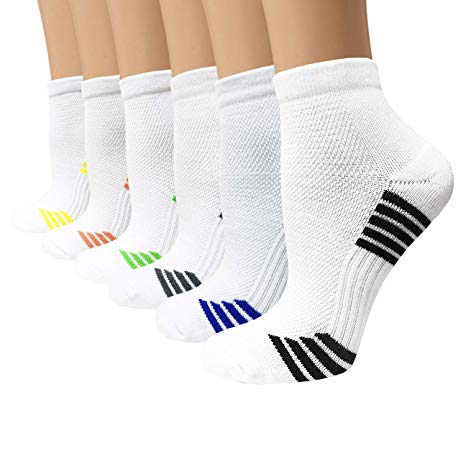 Men's Performance Ankle Athletic Socks Running Sports Comfort Cushioned Tab Socks（3/6 Pairs）