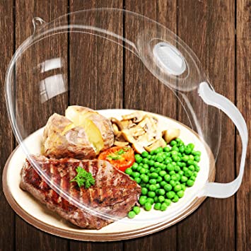 Microwave Splatter Cover,Microwave Cover for Food,Microwave Plate Cover Guard Lid with Handle,Hanging Hole and Adjustable Steam Vents Microwave Oven Cleaner,10.5 Inch Transparent & BPA Free