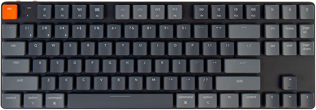 Keychron K1 SE, 87 Keys Ultra-Slim Wireless Bluetooth/USB Wired Mechanical Keyboard with RGB LED Backlit, Hot Swappable Low-Profile Gateron Mechanical Brown Switch Compatible with Mac Windows