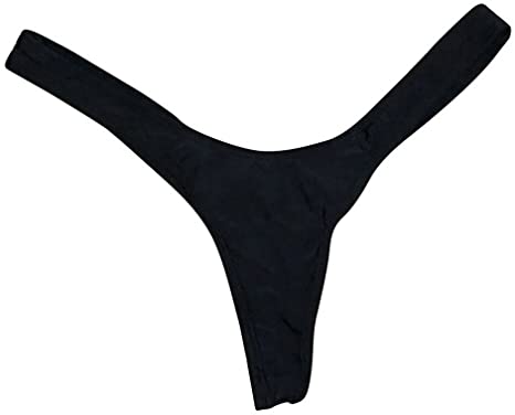 PERFURM Women Brazilian Cheeky Bikini Bottom Side Tie Knot Thong Bathing Swimsuit Beach Solid G-String