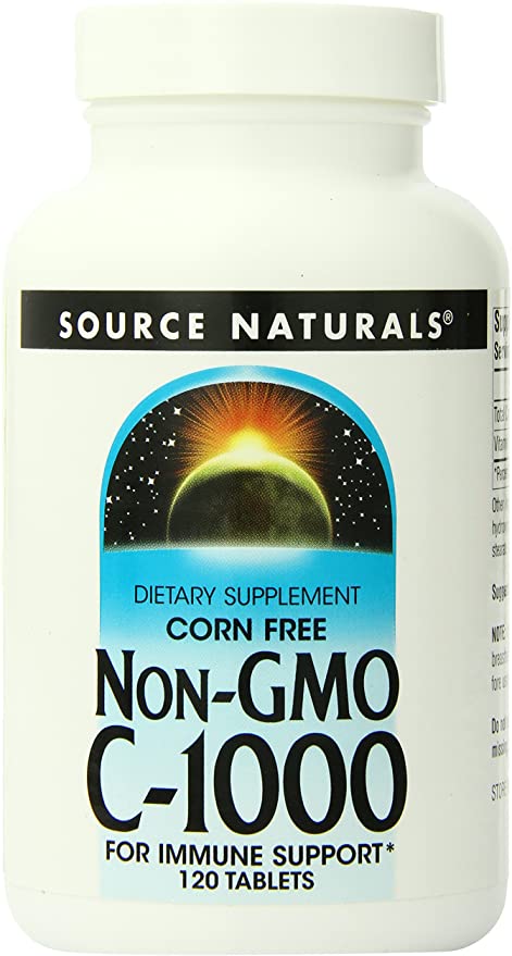 SOURCE NATURALS C Corn Free Non-GMO 1000 Mg Tablet, 120 Count