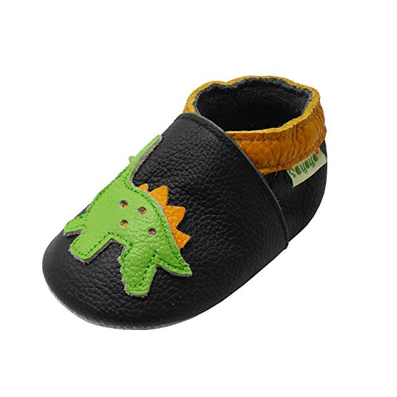 SAYOYO Baby Dinosaurs Soft Sole Leather Infant and Toddler Shoes