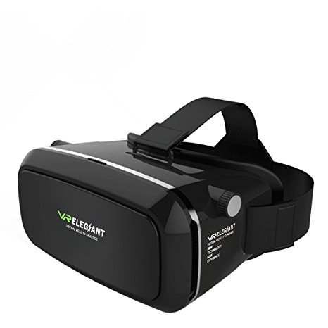 VR Headset, ELEGIANT 3D VR Glasses Virtual Reality Headset for 3D Movies and Video Games, Works with iPhone 7 Plus 6 Plus 6s Samsung S7 S6 Edge S5 Note 5 and Other Smartphones - 1st Generation VR Box