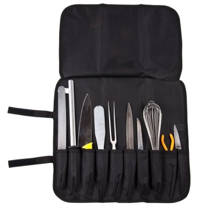 Winco 10 Compartment Knife Bag, Black