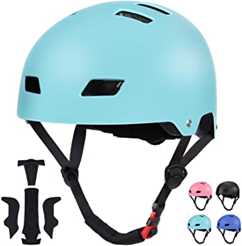 SKL Kids Skateboard Helmet, Bike Helmet for 8-13 Years Old, Adjustable Helmet, Impact Resistance Lightweight Helmet for Skating Cycling Scooter Skateboarding Inline Skating Longboard Boys Girls