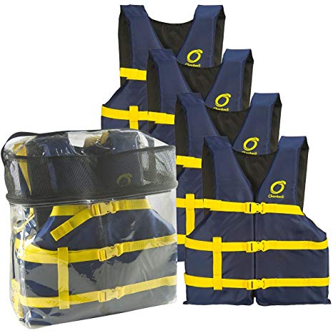 Life Jacket Vests for Boating Universal 4 Pack Unisex - Blue