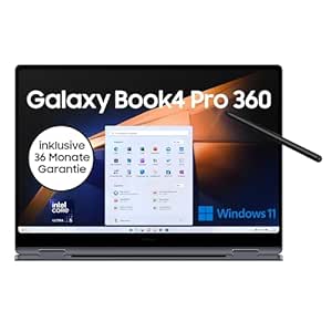 Samsung Galaxy Book4 Pro 360 Notebook, 16"-Laptop, Intel Core Ultra 7, 16 GB RAM, 512 GB, Moonstone Gray, 3 Jahre Herstellergarantie [Exklusiv auf Amazon]