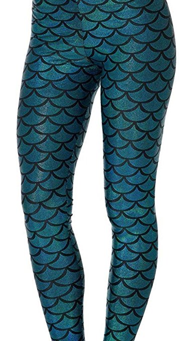 Alaroo Shiny Fish Scale Mermaid Leggings for Women Pants S-3XL