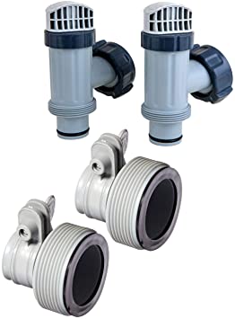 Intex Above Ground Plunger Valves with Gaskets & Nuts   Hose Adapters (2 Each)