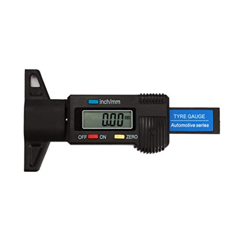 PUMPKIN Digital Tyre Tread Depth Gauge Range at 0-25.4mm with Large LCD Display Inch/MM Adjustable Tread Depth Measuring Tool for Motorbike Car Van