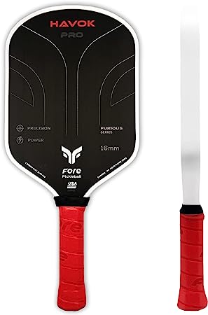 Havok Pro: Carbon Fiber Pickleball Paddle | Enhanced Power, Precision and Maximum Spin | Carbon Textured Surface with a Large Sweet Spot | USAPA Approved Professional Pickleball Racket