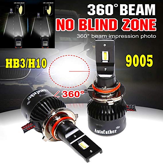 9005 LED Headlight HB3 for Honda Accord 2014 H10 High Beam or Daytime Running Lights Bulb - Super Bright 10000LM 100W 6000K White - Plug And Play With 2 Years Guarantee