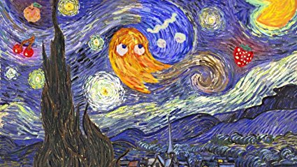 Vincent Van Gogh Starry Night Fabric Cloth Rolled Wall Poster Print -- Size: (24" x 13")