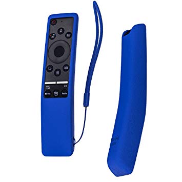 SIKAI Silicone Protective Case for Samsung BN59-01312A OneRemote Shockproof Skin-Friendly Anti-Slip Battery Cover for Samsung QLED 8K TV Remote Anti-Lost with Remote Loop (Blue)