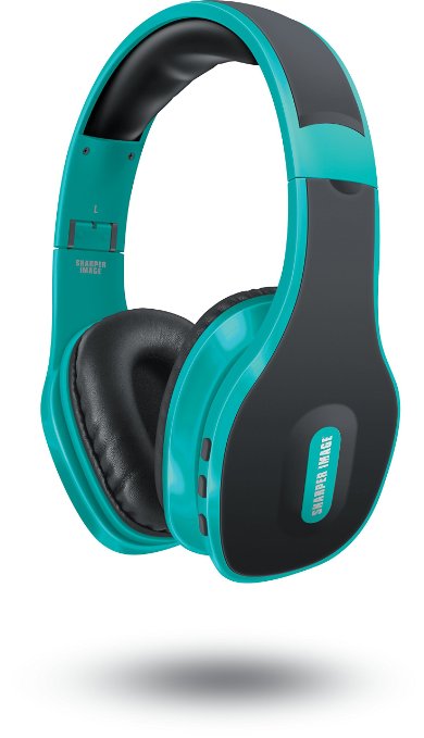 Sharper Image SBT559TL Universal Wireless Bluetooth 4.0 Headphones with Mic, Teal