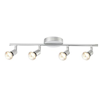 Globe Electric 4-Light Track Kit Light Bar, Brushed Silver Finish, GU10 Bulb Base Code, 58932