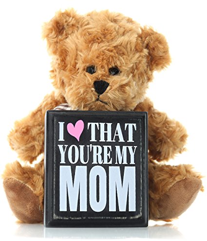 Mom Gifts Mother's Day Gift from Daughter Son or Kids for Birthday Christmas Thank You Gift - Teddy Bear and Mom Plaque Best Present for Mother in Law Step Mom or First Mothers Day for New Moms