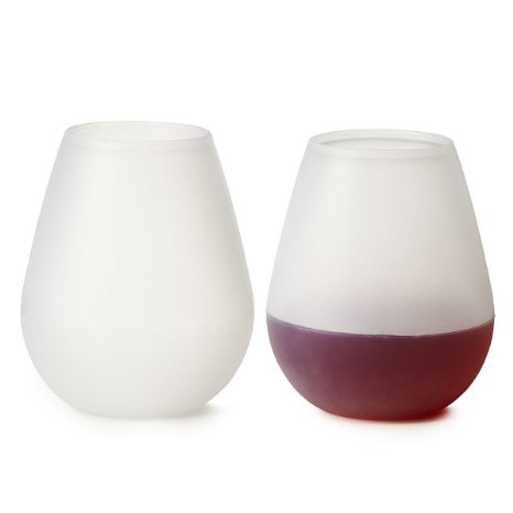 WineMeUp Silicone Wine Glasses - Best Stemless Unbreakable Cups - Set of 2
