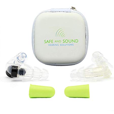 High Fidelity Ear Plugs by Safe and Sound Hearing Solutions - 2 Pairs - Ideal for Concert and Festiv