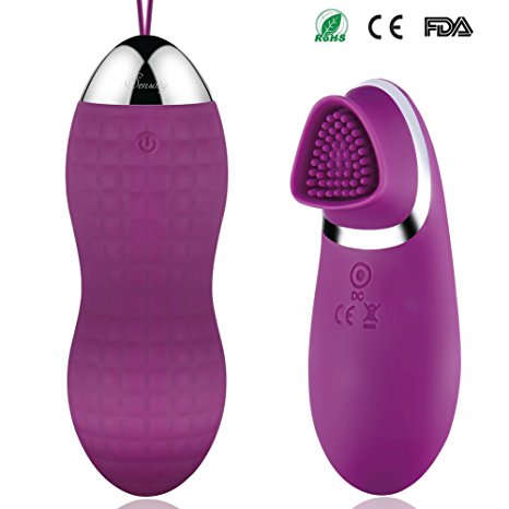 Sensaty Kegel Exercise Weights,Ben Wa Balls with 10 Modes Vibration Remote Control Cordless Rechargeable Waterproof Electric Massager –Purple (Ben Wa Balls)