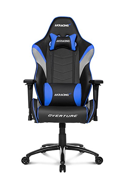 AKRacing Overture Series Super-Premium Gaming Chair with High Backrest, Recliner, Swivel, Tilt, Rocker and Seat Height Adjustment Mechanisms with 5/10 warranty Blue