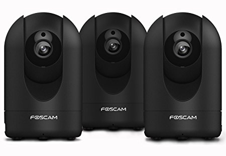 Foscam R2 3-Pack Wireless Security Camera, Black (More Pack Sizes Available)