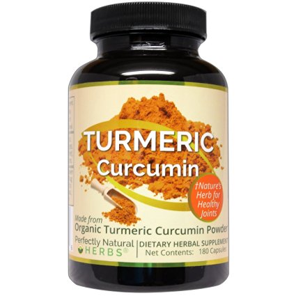 Turmeric Curcumin is a Natural Joint Pain Supplement. Made from Certified Organic Turmeric Curcumin Powder, 180 Veg Capsules per bottle.