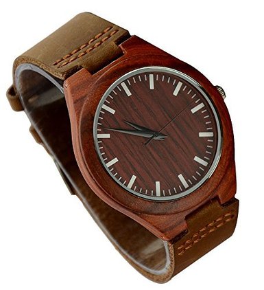 Ideashop® Men's Wooden Watches Creative Gifts Fashion Bamboo Watch With Genuine Cowhide Leather Band Casual Watches