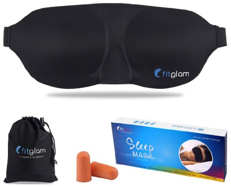 Contoured Sleep Mask, Fitglam Premium Quality Eye Mask, Best Natural Sleep Aid Eye Cover for Men and Women, Perfect for Bedtime, Meditation, Shift Work & Travel