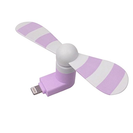 Coopsion iPhone Pocket Fan Portable Handle Electric Hand 8 Pin Lightning Mini Fan for iPhone and iPhone Device(Purple)