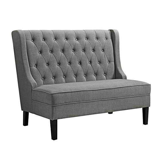 Pulaski DS-2187-400-10 Upholstered Tufted Settee Accent Chair, Ash Gray