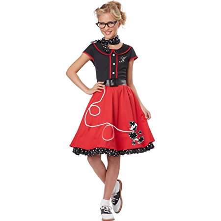 California Costumes Child's 50's Sweetheart Costume, Red/Black, X-Large