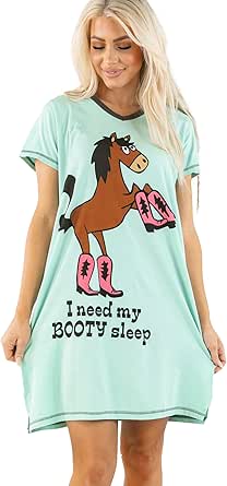 Lazy One Women's Nightgown, Funny V-Neck Sleep Shirt for Women, Novelty Pajama Tees