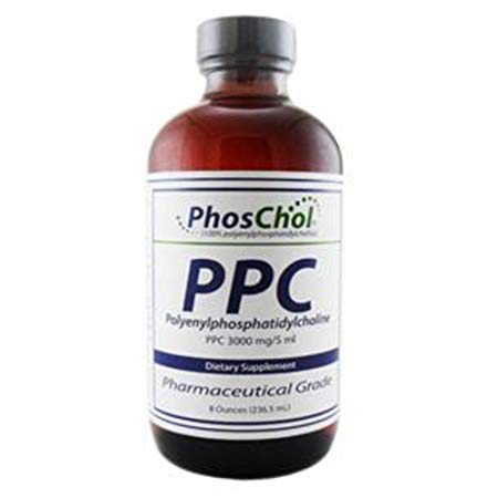 PhosChol PPC Liquid Concentrate 8 Ounces Gold Standard PPC (Polyenylphosphatidylcholine) 100 Percent Purified and Pharmaceutical Grade