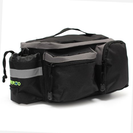 OUTERDO Cycling Bicycle Bike Rear Tail Rack Bag Handbag Bag Pannier Pouch Trunk Storage Pack Travel Black