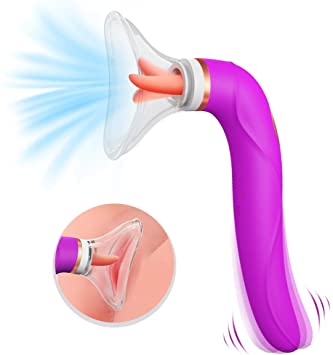Clitoral Licking Sucking Vibrator, G Spot Tongue Vibrator with 8 Suction Modes & 10 Tail Vibration Modes & 5 Licking Modes, Sex Toy for Women Oral Stimulator Nipple Clit Anal, Rechargeable&Waterproof