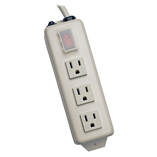 Tripp Lite 3 Outlet Home & Office Power Strip, 6ft Cord with 5-15P Plug (TLM306NC)