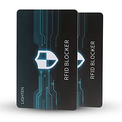 Lighten RFID Blocking Card Scan Blocker Security Card Wallet Passport Credit Card Protector Anti-Theft Blocking Wallet Protecter