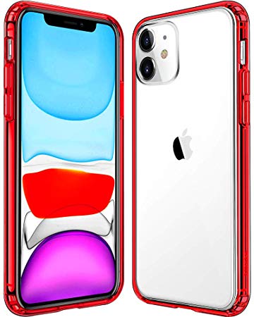 Mkeke Compatible with iPhone 11 Case, Clear iPhone 11 Cases Cover for iPhone 11 6.1 Inch-Red