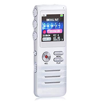 Hunter & Sutherland Digital Voice Recorder, Professional Voice Activated Recorder with Dual Microphones, Portable Mini Dictaphone, USB,MP3,8GB, Noise Reduction Audio Recording for Lectures, Meetings