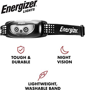 Energizer LED Headlamp, High Lumens, Durable, for Camping, Hiking, Outdoors, Emergency Light, Best Head Lamp for Adults and Kids, Batteries Included