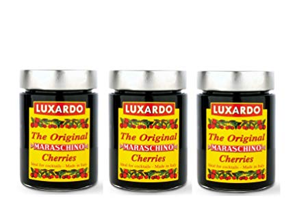 Luxardo Italian Maraschino Cherries In Syrup 400 Gram Jar (Pack of 3) by Luxardo