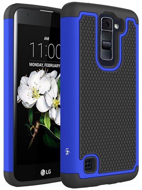 LG Tribute 5 Case, LG K7 Case, LK [Shock Absorption] Drop Protection Hybrid Dual Layer Armor Defender Protective Case Cover for LG Tribute 5 / LG K7, Blue