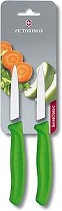 Victorinox Swiss Classic 2 Piece Paring Knife Set Straight Edge Green