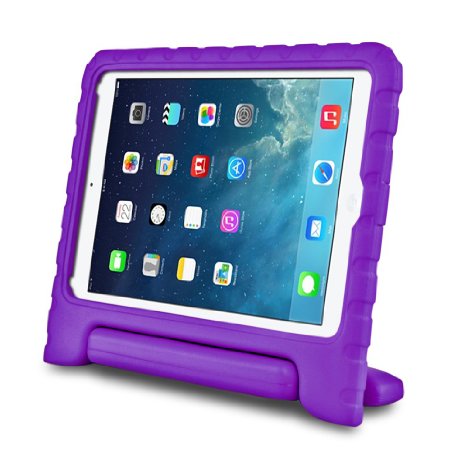 TNP iPad Air Shockproof Case (Purple) - Light Weight Shock Proof High Impact Resistant Convertible Handle Stand Super Protective Case Cover Kids Friendly with Kickstand for Apple iPad Air (iPad 5th Gen 2013 Model)