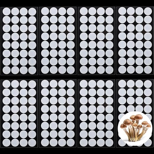 Synthetic Filter Paper Stickers 20 mm 0.3 μm Filter Disc Mushroom Applied Under Wide Mouth Jar Lid for Mushroom Cultivation (256)