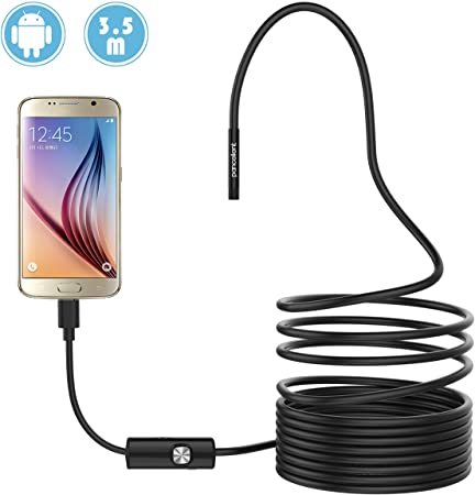 Pancellent USB Endoscope 5.5mm 2 in 1 Waterproof Borescope Inspection Camera with 6 Led and 3.5M Snake Cable USB Adapter for Android Phone Tablet Device