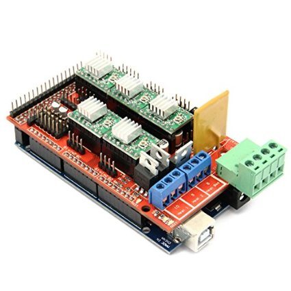 Sintron 3D Printer Controller Kit RAMPS 14  Arduino-Compatible Mega 2560 R3  5pcs A4988 StepStick Compatible Stepper Motor Driver with Heatsink For Arduino RepRap