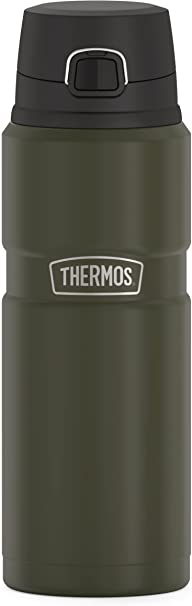 THERMOS Stainless King Vacuum-Insulated Drink Bottle, 24 Ounce, Matte Green